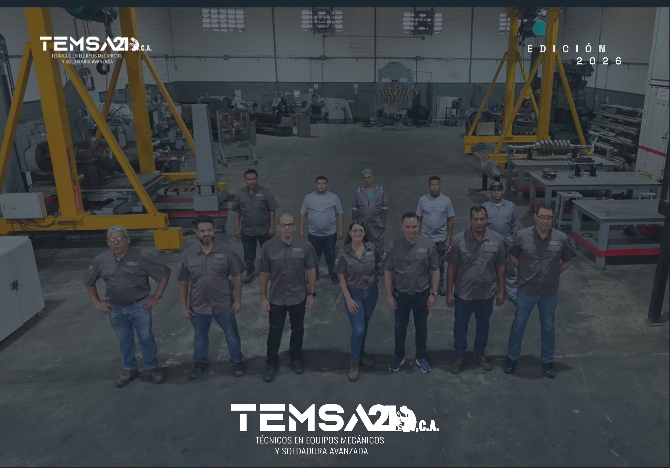 Equipo técnico de TEMSA 21, C.A. en su taller industrial en Barcelona, Anzoátegui
